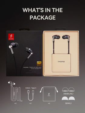 Hi-Res sound emphasis of 1MORE Triple Driver earphones