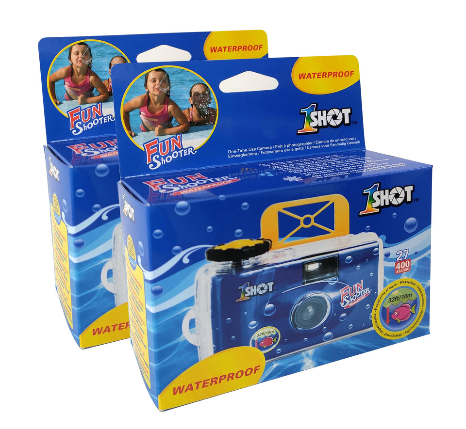 1 Shot front view of waterproof disposable camera showing compact design and easy handling