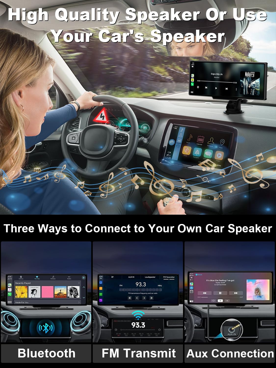 25HOURS big 10.26-inch screen supports mirroring for movies and videos