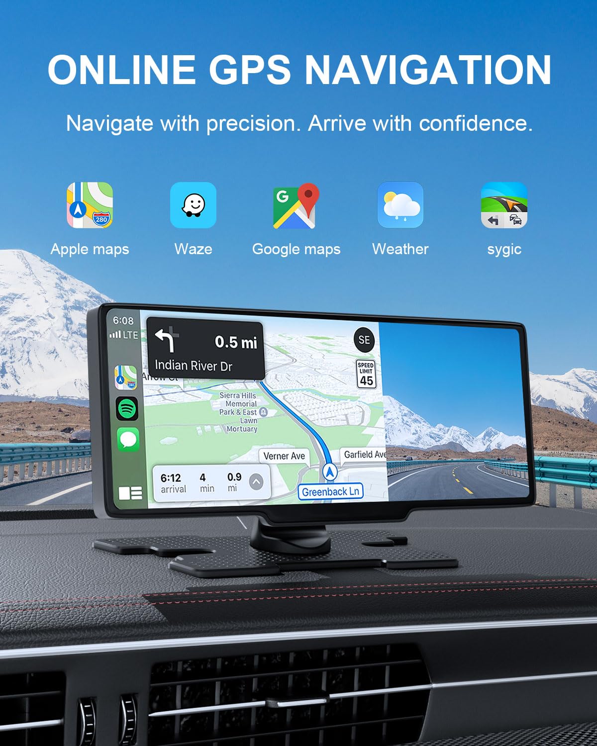 HK3 1080p rear camera with 150-degree view assists parking