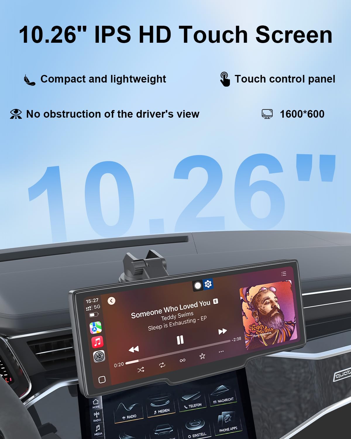 1080P backup camera delivers clear rear view with adjustable guidelines