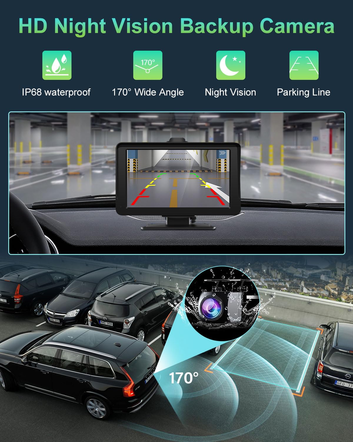 25HOURS mounted on dashboard demonstrating quick install and safer hands-free use