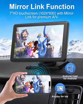 25HOURS unit adhered to windshield with nano-gel mount for stability