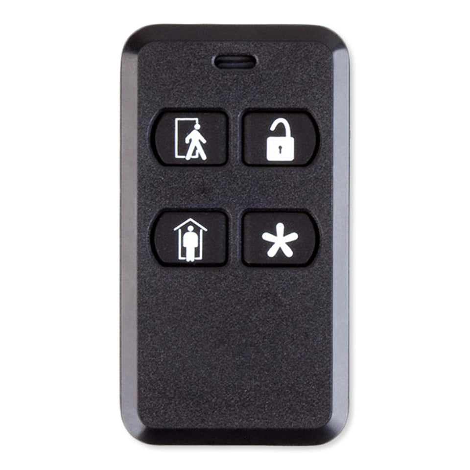 2GIG Key2-345 remote on a keyring enables quick home control.