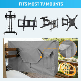2win2buy Outdoor TV Cover back pocket stores remote securely.