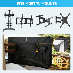 2win2buy Front flap ensures snug fit around many TV racks