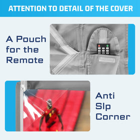2win2buy remote pocket on the back of the outdoor TV cover
