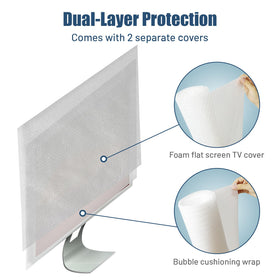 2win2buy TV wrap cover outer bubble film cushions TV during transit.