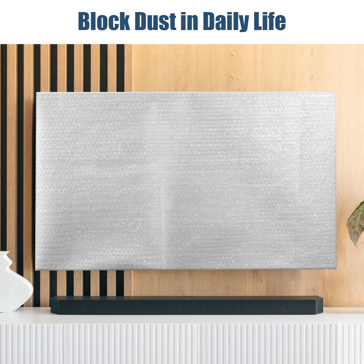 2win2buy waterproof bubble film shields TV from rain and humidity.