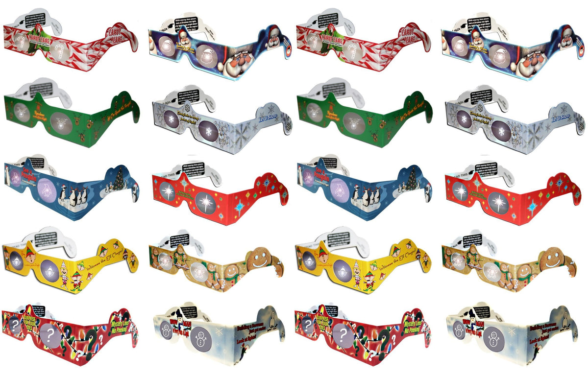 3Dstereo HolidayEyes 3D Christmas glasses viewing festive lights for a holographic effect