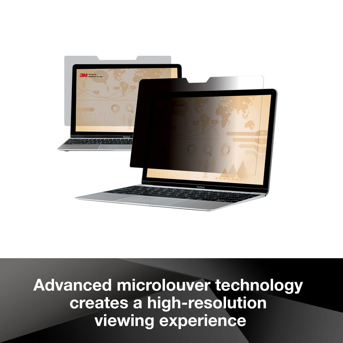3M privacy filter attachment system close-up securing filter and preventing slippage