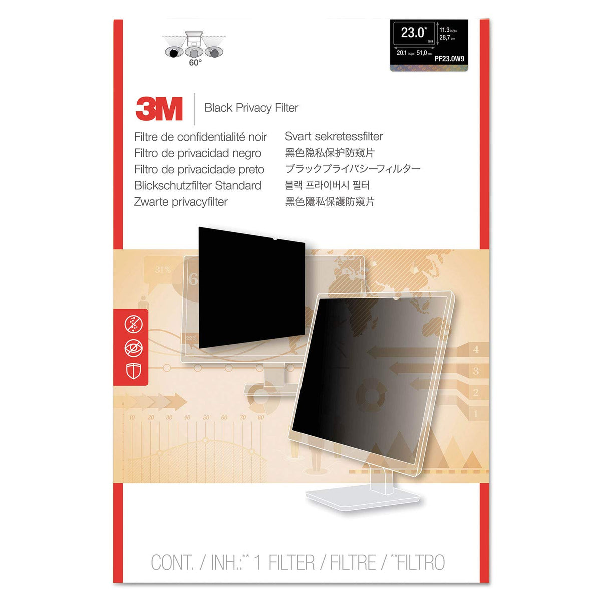 3M privacy filter close-up microlouvers detail reducing side visibility and glare