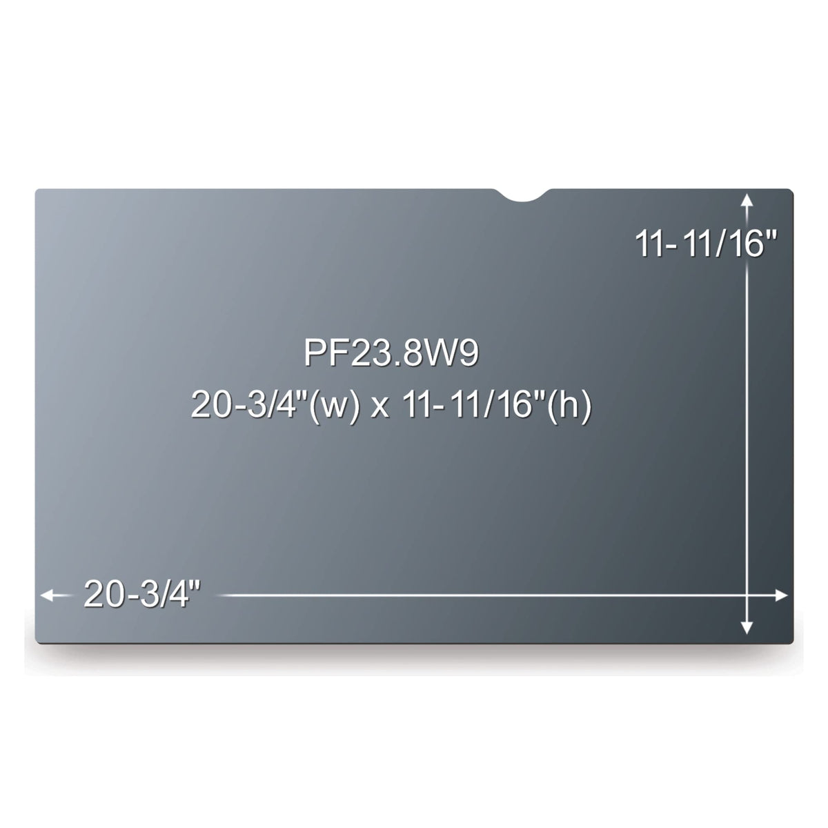 3M PF238W9B curved-display compatibility shown on a curved monitor.