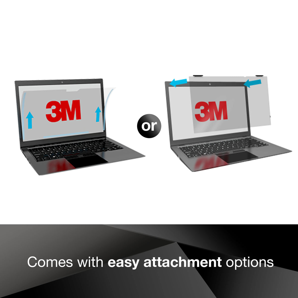 3M privacy filter next to smartphone showing size and easy portability benefit