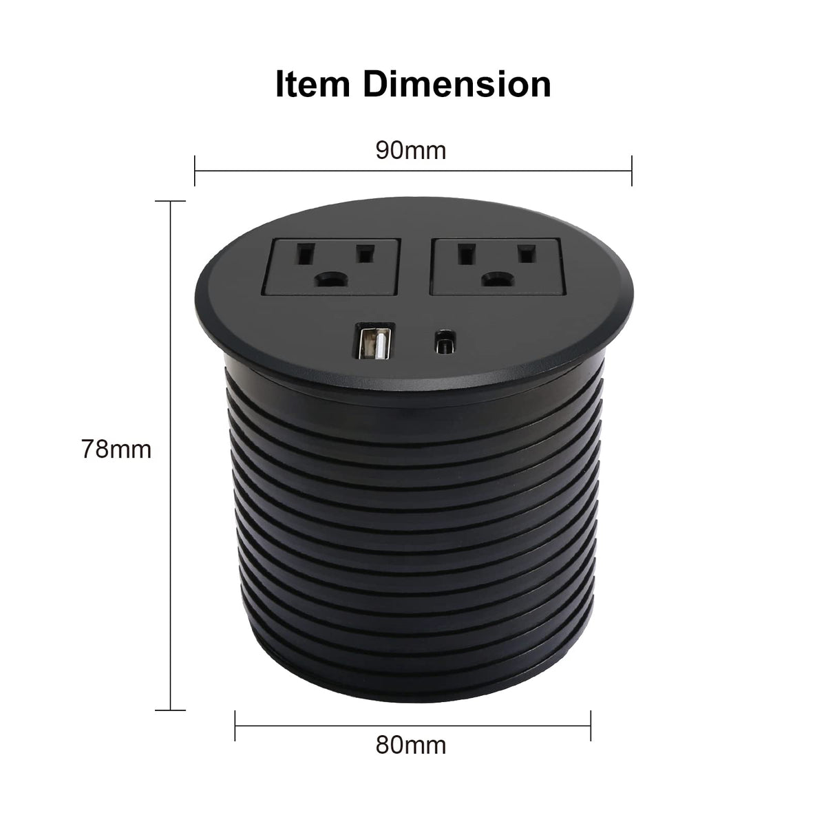 4 LEAF grommet desk-hole cutout showing flush installation for tidy workspace