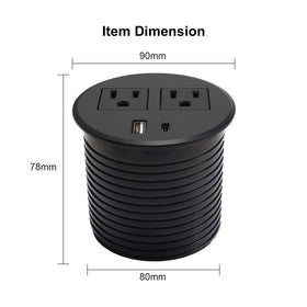 4 LEAF grommet desk-hole cutout showing flush installation for tidy workspace