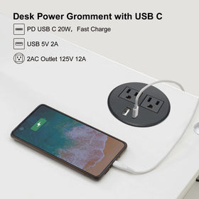 4 LEAF grommet flat-plug design minimizes obstruction near furniture