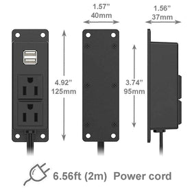 4 LEAF close-up of AC outlets and USB ports highlighting clear labeling and fit