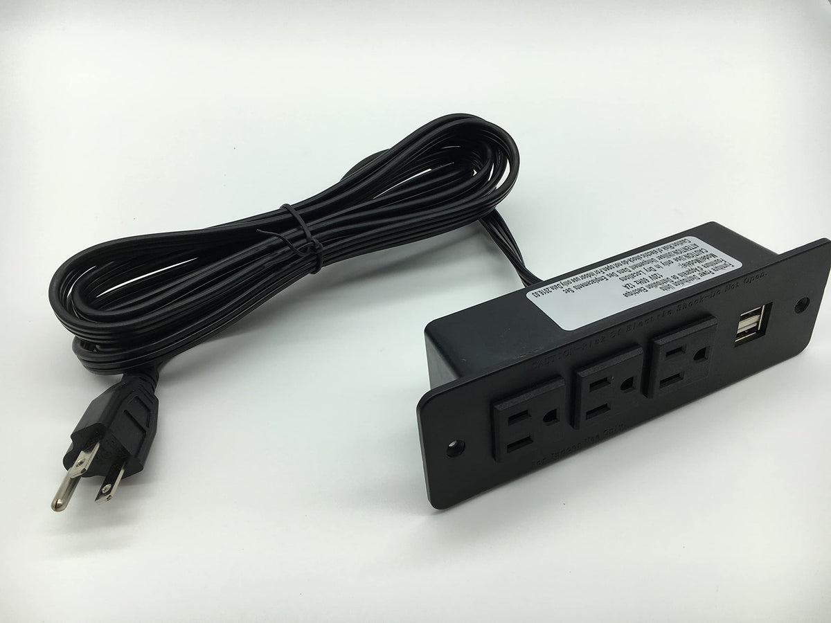 4 LEAF conference recessed power strip recessed mount—flush integration