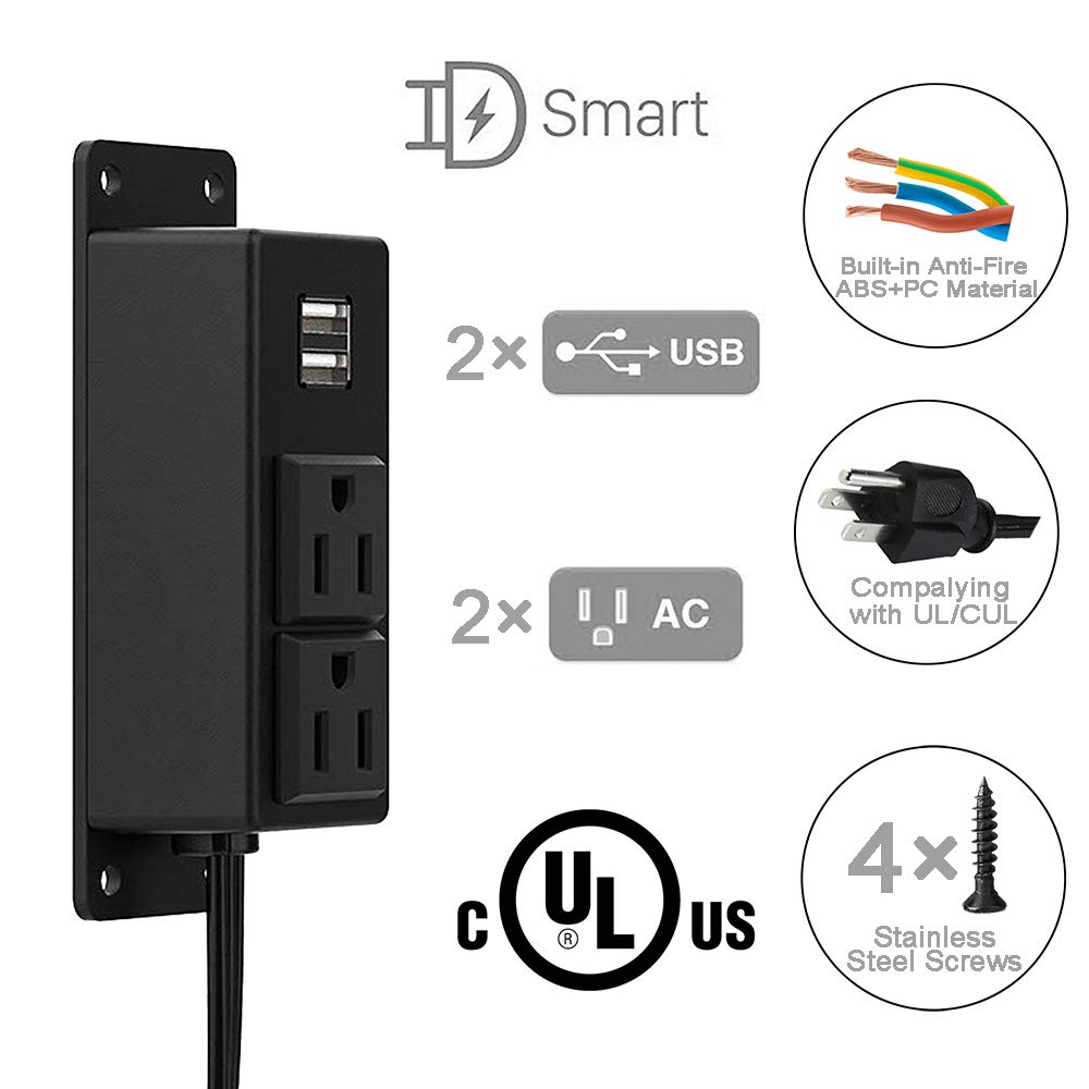 4 LEAF heavy-duty 6.56 ft cord with flat plug demonstrating flexible placement