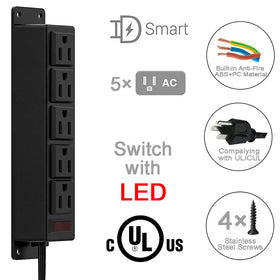 4 Leaf five-outlet power strip with switch enables quick power control