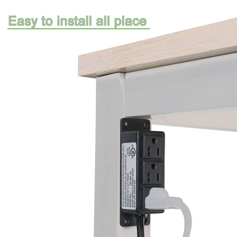 4 LEAF heavy-duty cord power strip reaches far for comfortable placement.