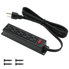 4 Leaf mountable power strip on wall with five outlets for easy access