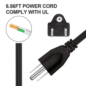 4 LEAF power cord and three-prong plug demonstrating safe UL-certified extension