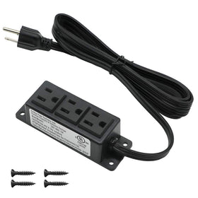 4 LEAF surface mounted power strip with three outlets for desks.
