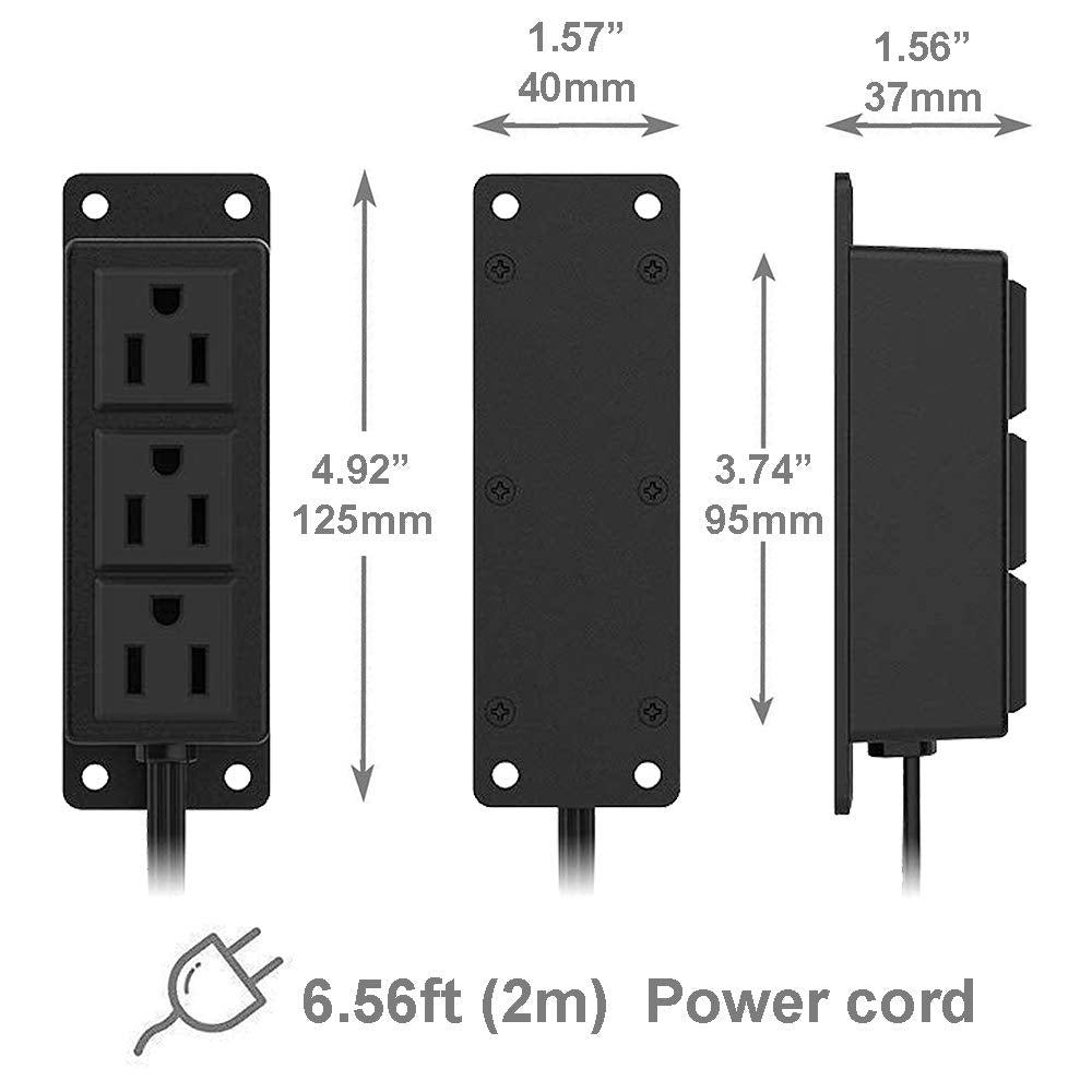 4 LEAF UL-certified mountable power strip boosts desk organization.