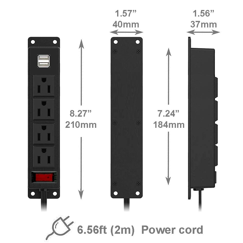 4 LEAF power strip showing USB ports for convenient charging