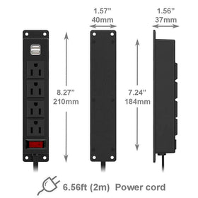4 LEAF power strip showing USB ports for convenient charging