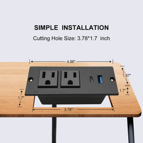 4 LEAF fast-charge USB-C PD20W and USB-A QC18W power strip.