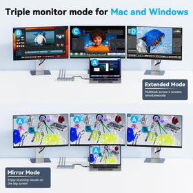 4URPC versatile dock compatible with USB4 and Thunderbolt laptops.
