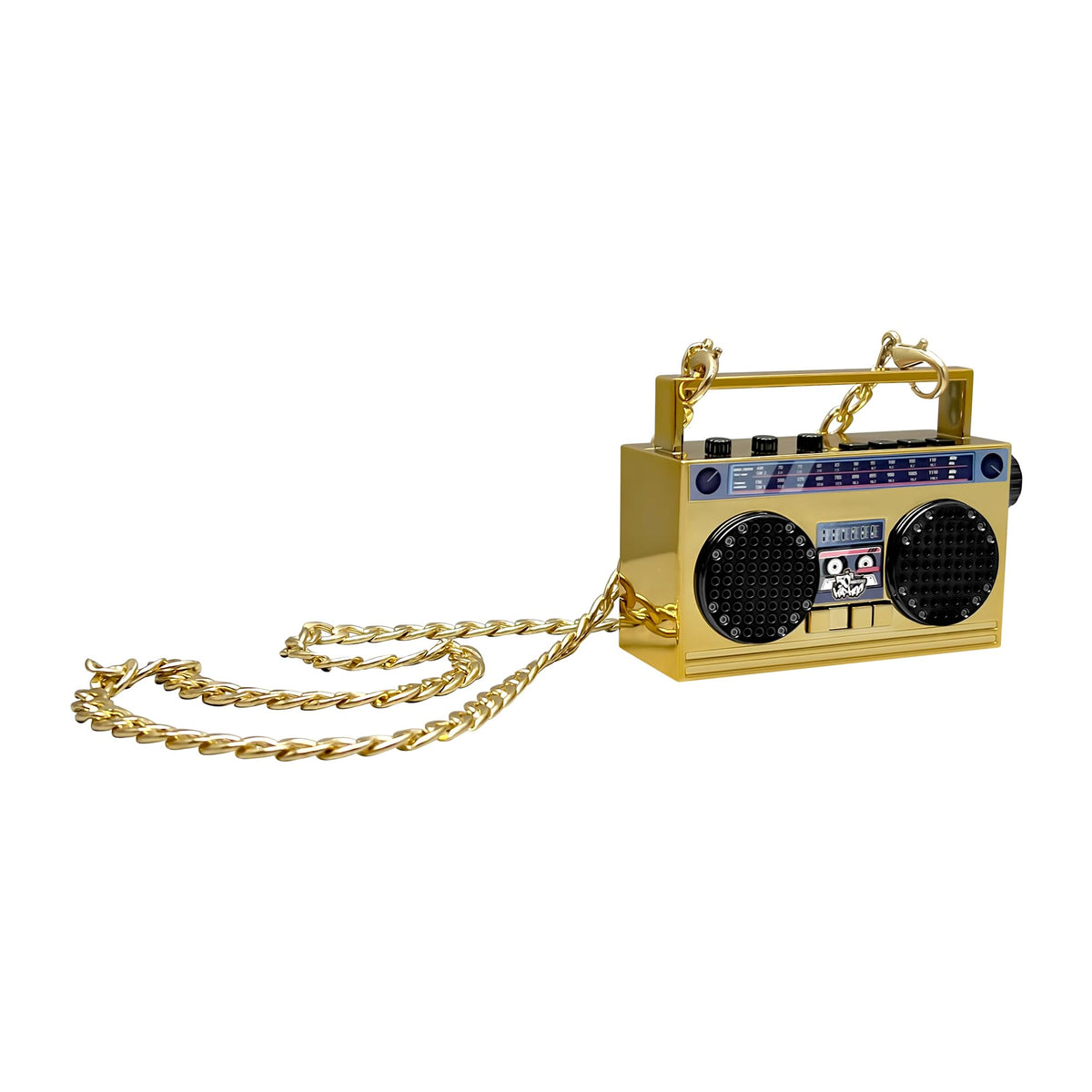 50th Anniversary Hip Hop portable Bluetooth speaker with neck chain for hands-free music on the go.