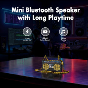 Two-speaker stereo option on the 50th Anniversary Hip Hop mini boombox for richer sound