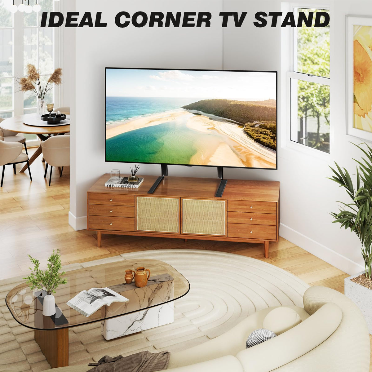 5Rcom compact setup on narrow console table saves space and fits small areas
