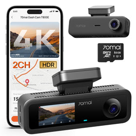70mai 4K dash cam front view with wide-angle HDR footage
