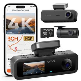 70mai 4K front dash cam captures clear highway scenes and license plates