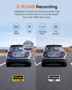 70mai A500S front 140-degree view captures broad road scenes clearly