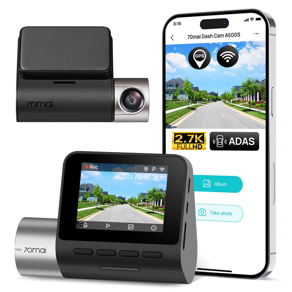 70mai A500S front dash cam delivers crisp 2.7K footage for clear incident evidence