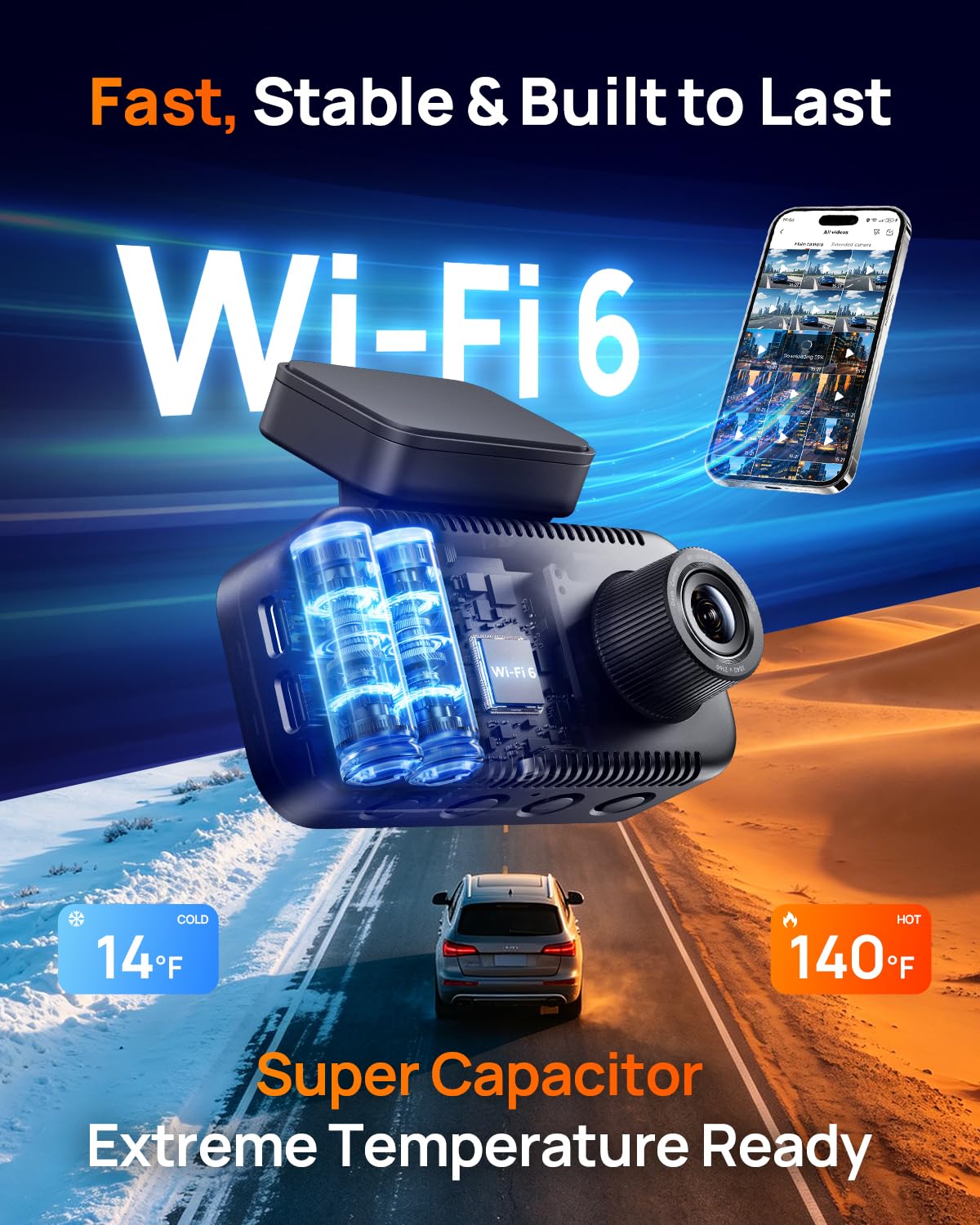 70mai A810 Lite compact design sits discreetly behind the mirror