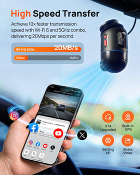 70mai AI motion detection tracks moving objects to flag unusual activity.