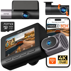 70mai 4K T800 front camera captures crystal road details for clear evidence.