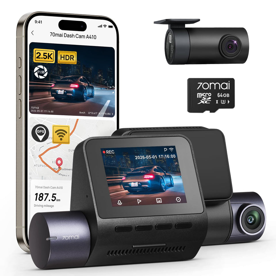 70mai front dash cam 2.5K captures crisp road details day and night