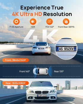 70mai rear camera 1080p provides dual-angle coverage for interior and rear views