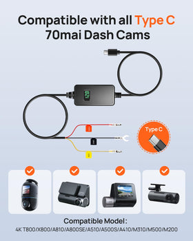 70mai UP06 fuse taps and cable set displayed to highlight universal vehicle compatibility