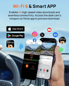 70mai wifi-6 module enables fast sharing and quick footage access