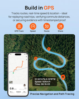 70mai built-in Wi-Fi enables quick access, downloads, and sharing