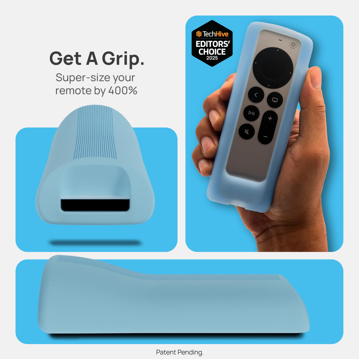 73&Sunny GripStand stand-up design keeps the Siri Remote upright.